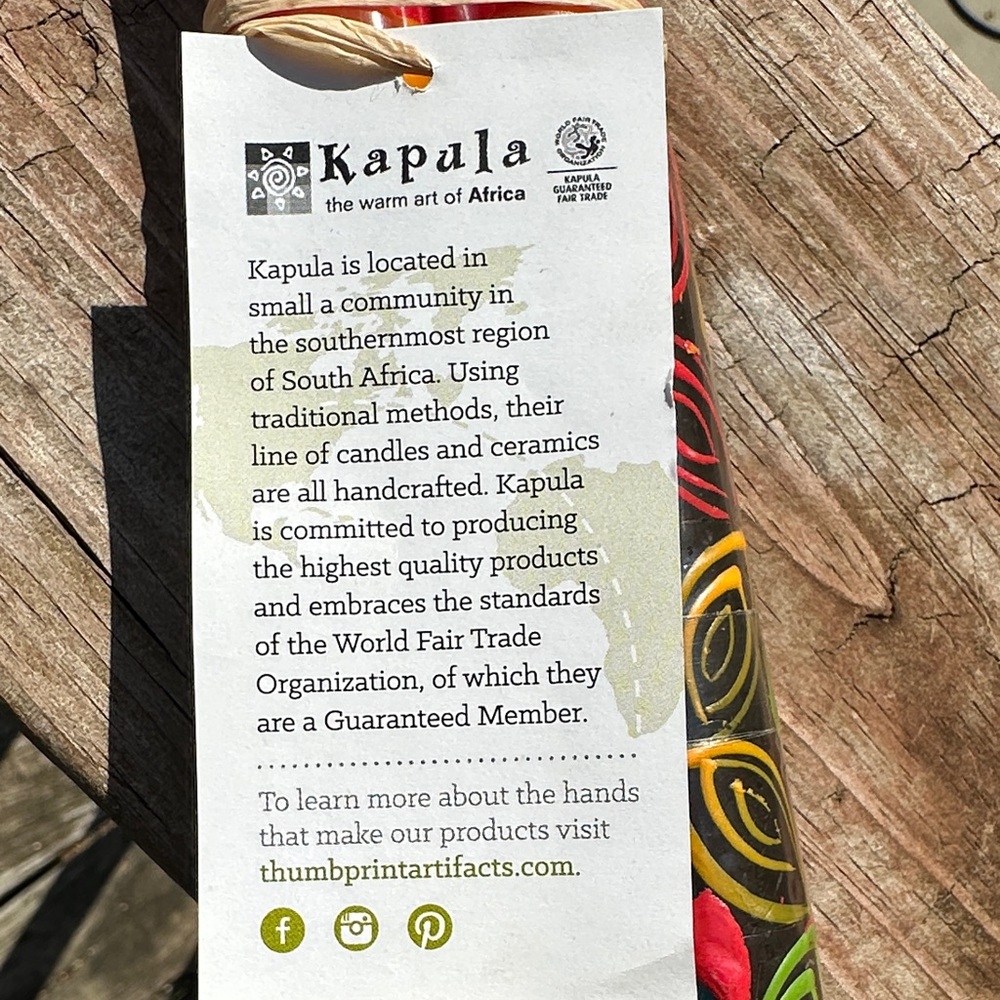 African Kapula - Handmade in S Africa Multicolor Decorative Party Candles - Picture 3 of 4